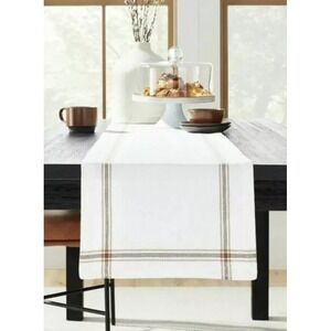 Hearth and Hand with Magnolia‎ Cream Brown Stripe Table Runner 14" x 72"White